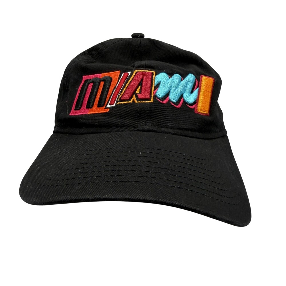 Miami Heat Hat Cap Strap Back One Size Mens Black NBA Basketball 9TWENTY New Era